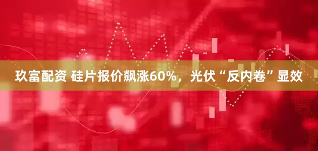 玖富配资 硅片报价飙涨60%，光伏“反内卷”显效