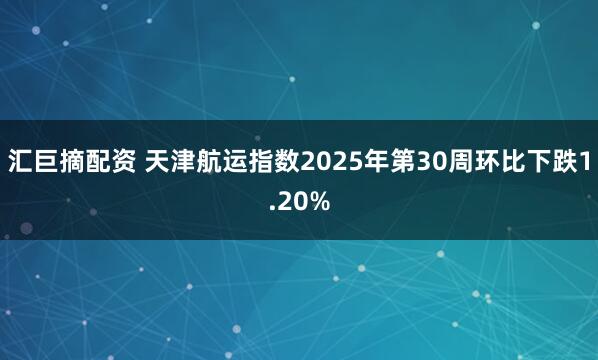 汇巨摘配资 天津航运指数2025年第30周环比下跌1.20%